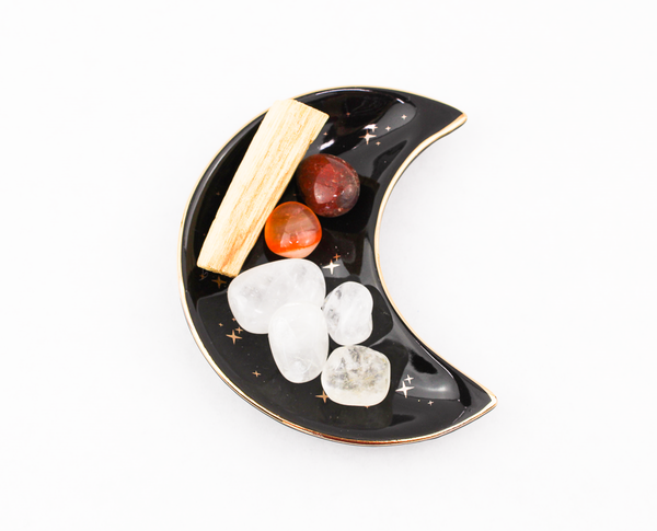 Black & Gold Moon Dish