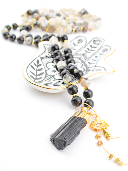 Black Tourmaline Mala Necklace